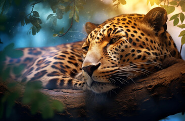 Dreaming in the Wild - Slumbering Leopard