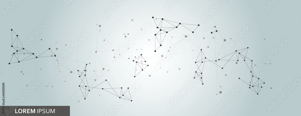 Poster Vector banner design. Connecting dots and lines. Global network abstract background