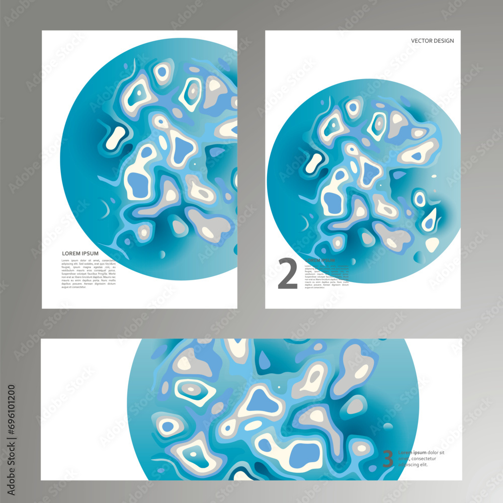 Poster fluid covers design. abstract shapes composition. trendy minimal vector background