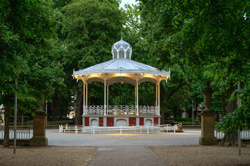Bandstand in the La Florida park in Vitoria in Basque Country, Spain.