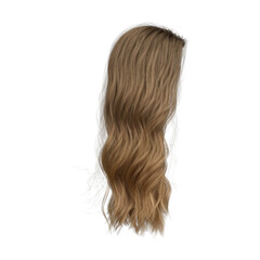 Naklejka premium 3d rendering soft wavy elegant brown hair isolated