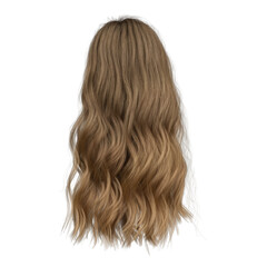 Naklejka premium 3d rendering soft wavy elegant brown hair isolated