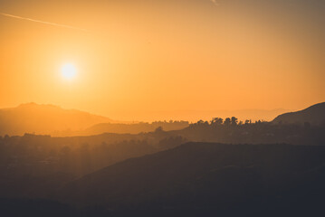 Hazy sunset over Los Angeles
