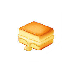 Cheesecake sandwich illustration on gray background