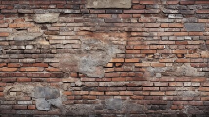Obraz premium Background of a brick wall that is fragile and ancient