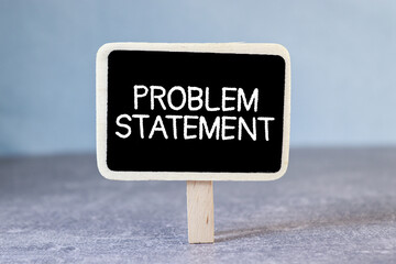 problem statement Text on business paper on office table