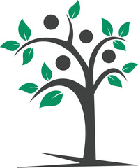 Human Tree Logo Design. Healthy People Tree Logo.
