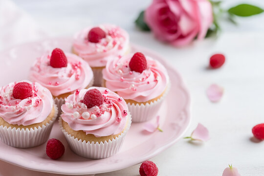 Love Infusion: Valentine's Day Cupcakes with Hearts and Flowers - Created with Generative AI Tools