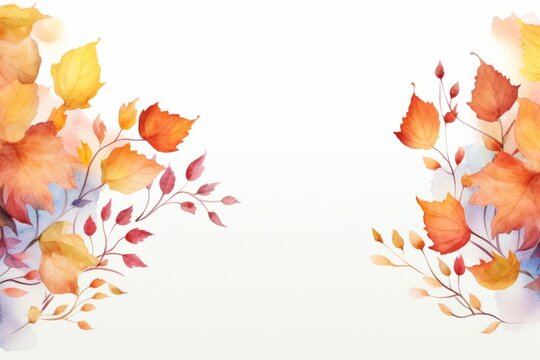 Generative AI image of autumn leaves fall background