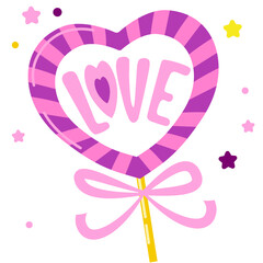Happy Valentine's Day Poster or banner with pink cute font and sweet hearts 2