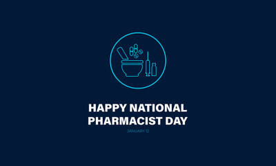 National Pharmacist Day January 12 Background Vector Illustration 