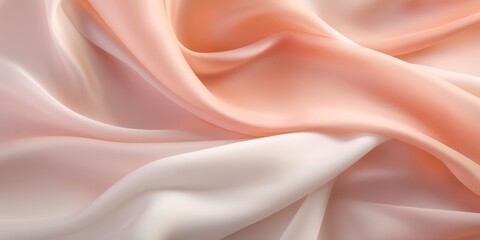 Generative AI image of texture of pale pink and white silk