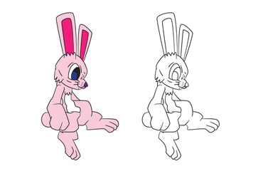 cute animal illustration for book drawing page