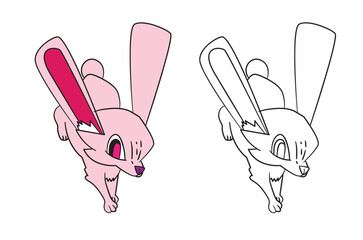 Fototapeta premium cute animal illustration for book drawing page