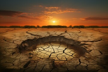 Dry cracked soil. Top view of the dry field with a little waters. Earth dried soil dry land,Texture soil dry crack background pattern of drought lack of water of nature old broken. - obrazy, fototapety, plakaty