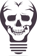 Bulb and Skull Vector Logo Design.