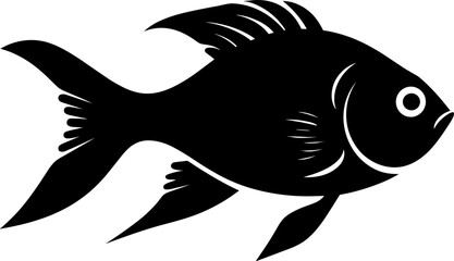 Fish vector Icon. Sea Food illustration symbol. Farm Element logo. AI generated illustration.