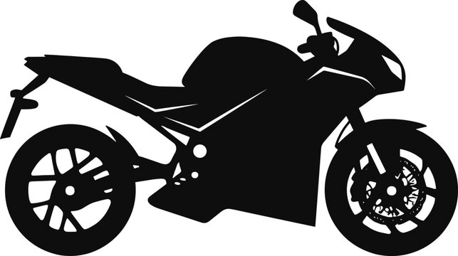 silhouette of motorbike side view vector design. AI generated illustration.