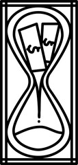 Hourglass with money Finance Money Drawing Doodle Vector Illustration