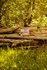 sign in the forest