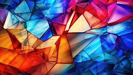 Colorful geometric crystal facets abstract - obrazy, fototapety, plakaty