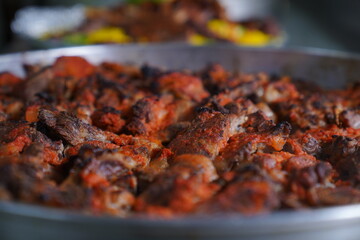 grilled meat with vegetables