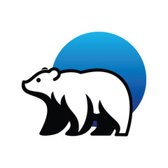 ROUND SNOW BEAR ICON LOGO VECTOR