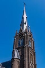 Fototapeta na wymiar Sint-Laurentiuskerk - former Roman Catholic church at 16 Herengracht in Weesp. Church inaugurated in 1876 and dedicated to Saint Laurentius and Mary Magdalene. Weesp, North Holland, the Netherlands.