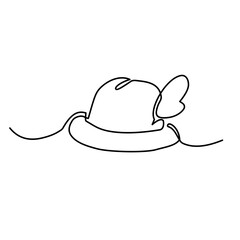 hat continuous line art