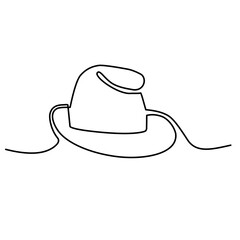 hat continuous line art