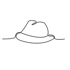 hat continuous line art