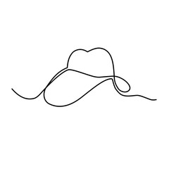 hat continuous line art