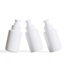 Realistic cosmetic pump white color rendering 3D illustration, Airless pump bottle serum can or White tube mockup