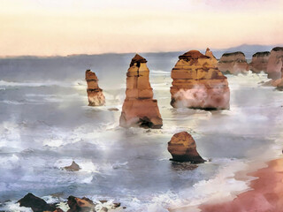 Fototapeta premium 12 Apostles Rock Formation in Australia
