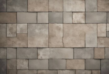 Old beige gray vintage shabby damask patchwork tiles stone concrete cement wall texture background