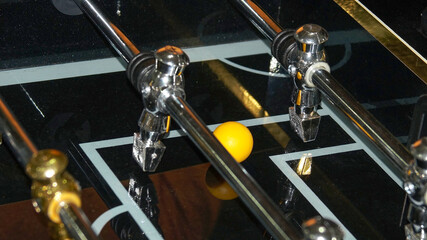 Table football close up