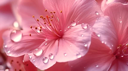 Fototapeten pink flower closeup © sam richter