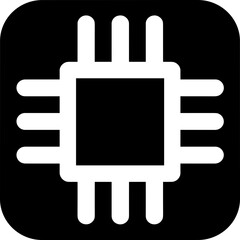 Obraz premium microchip cpu for advanced computing power black vector icon