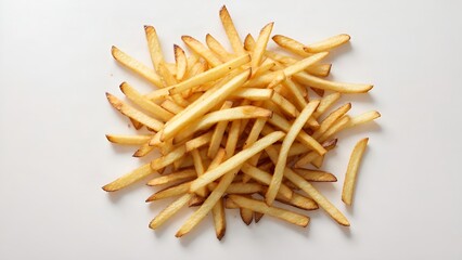 french fries on a white background