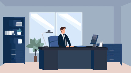 Concept vector illustration of business situation.	
