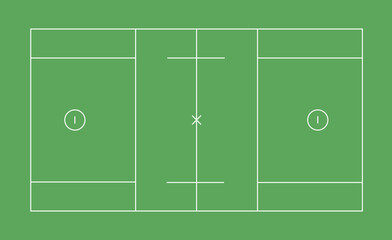 Lacrosse men pitch markings vector illustration