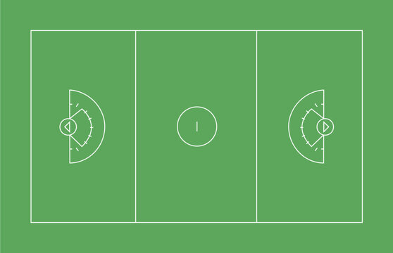 Lacrosse women pitch markings vector illustration