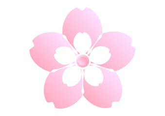 Fototapeta na wymiar シンプルでおしゃれな桜の花びらのイラスト素材