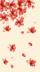 an illustration of pink petals falling down