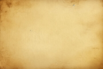 Old vintage paper with a glowing center and grunge vignette. Cream Old Backdrop Background. Generative AI.