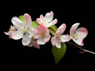 Fototapeta na wymiar Apple flower in studio background, single apple flower, Beautiful flower, ai generated image