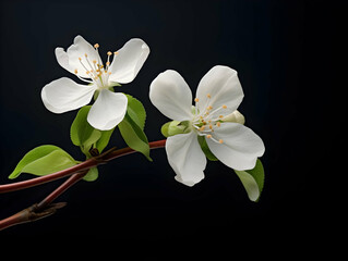 Naklejka na ściany i meble Apple flower in studio background, single apple flower, Beautiful flower, ai generated image
