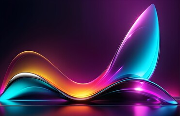 Wallpaper abstract background with multicolored wavy lines, 3d rendering