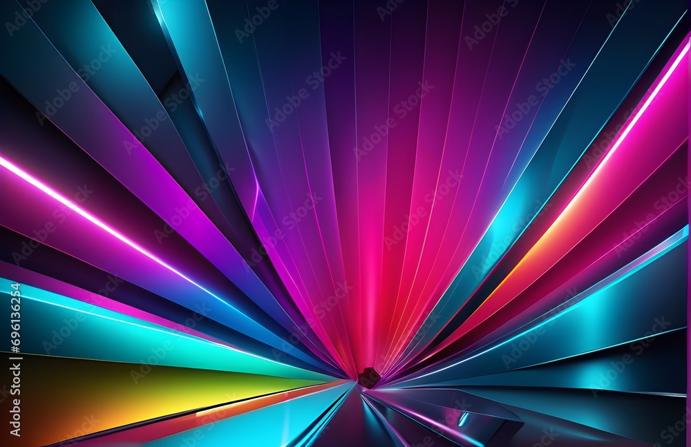 Poster wallpaper abstract background with multicolored wavy lines, 3d rendering