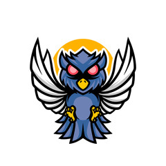 Cute owl mascot cartoon illustration 